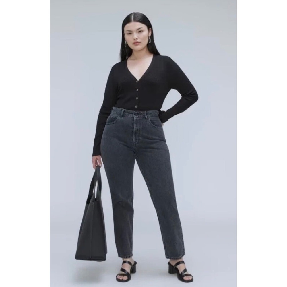 Everlane The 90s Cheeky Jean Washed Black Organic Cotton High Rise‎ Straight 28